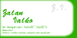 zalan valko business card